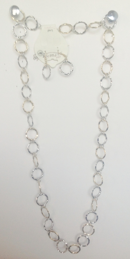 09-13 Long Silver & Gold Tone Necklace